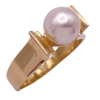 Modernist Pearl Solitaire Ring 14K (1)