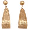Ornate Engraved Dangle Earrings 14K Gold