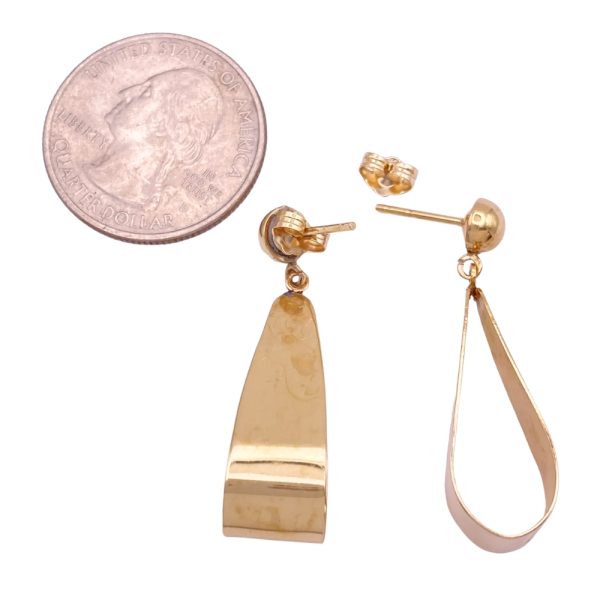 Ornate Engraved Dangle Earrings 14K Gold size