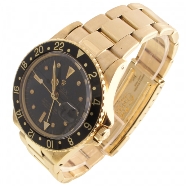 Pre-Owned Rolex 40MM GMT Master (1978) Yellow Gold Model 1675 Left