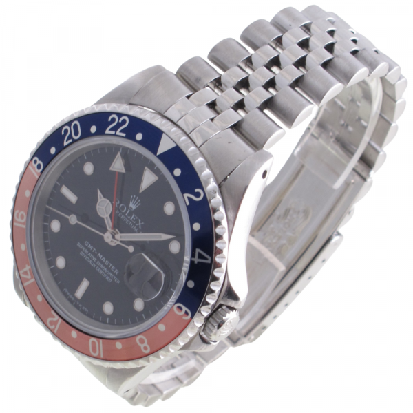 Pre-Owned Rolex 40MM GMT Master (1993) Stainless Steel Model 16700 Left