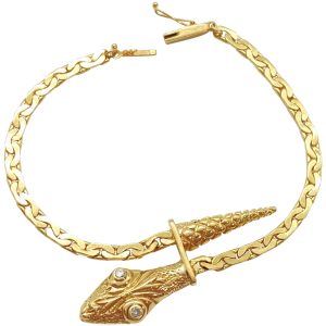 Snake By-Pass Bracelet Diamond Accent 14K Gold