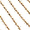 Solid Rope Link Necklace 14K Gold 20 Length close up