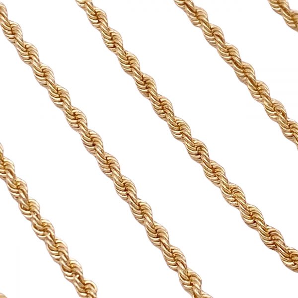 Solid Rope Link Necklace 14K Gold 20 Length close up