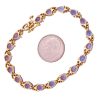 Tanzanite and Diamond Bracelet 14K Gold 7.98 Carat TGW, 6.25 Inch Length back size