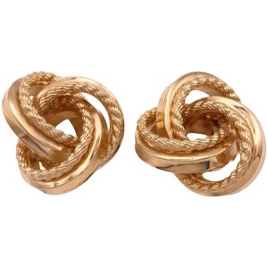 Trinity Love Knot Statement Earrings 14K Gold