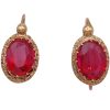 Victorian 3.20ctw Rubellite Tourmaline Drop Earrings 14K