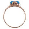 Victorian Persian Turquoise & Seed Pearl Ring 14K Gold side profile