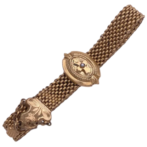 Victorian Seed Pearl Slide Tassel Bracelet Gold-Fill