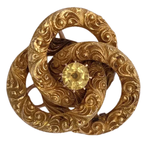 Victorian Trinity Love Knot Pendant Brooch 10K (2)