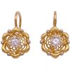 White Spinel Ornate Drop Earrings 18K Gold