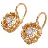 White Spinel Ornate Drop Earrings 18K Gold side