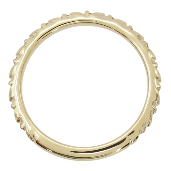 0.09ctw Diamond Textured Stack Band 14K side