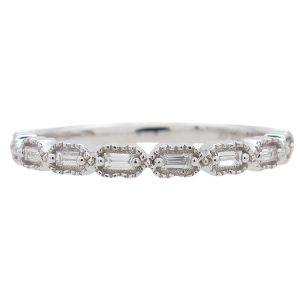 0.12ctw Diamond Baguette Band Ring 14K Gold