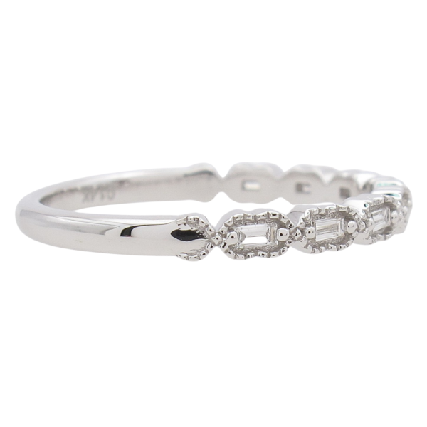 0.12ctw Diamond Baguette Band Ring 14K Gold side