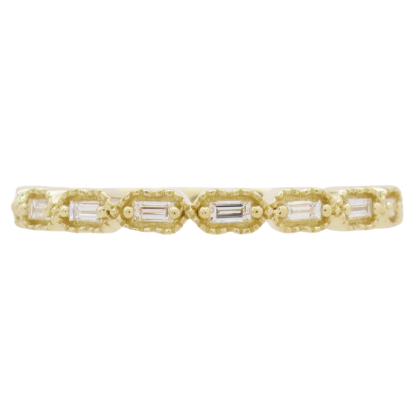 0.12ctw Diamond Baguette Band Ring 14K Yellow Gold
