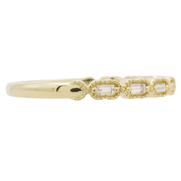0.12ctw Diamond Baguette Band Ring 14K Yellow Gold side
