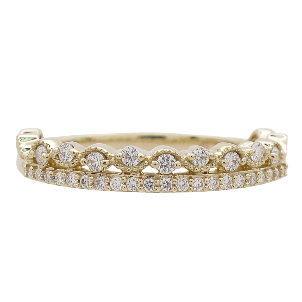 0.16ctw Diamond Double Band Ring 14K Gold