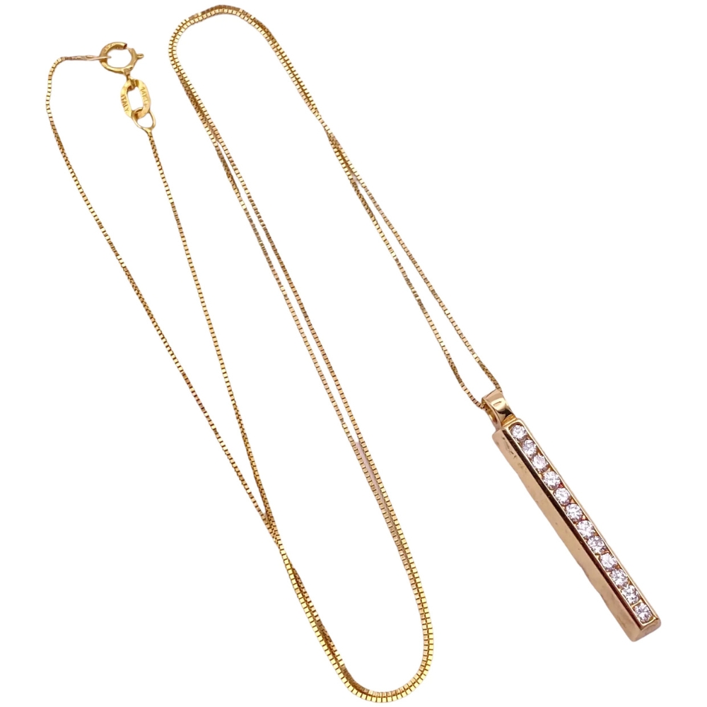 0.30ctw Diamond Minimalist Bar Necklace 14K Gold