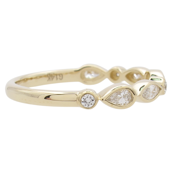 0.31ctw Fancy Diamond Band Ring 14K Gold side