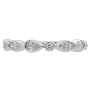 0.31ctw Fancy Diamond Bezel Band Ring 14K Gold