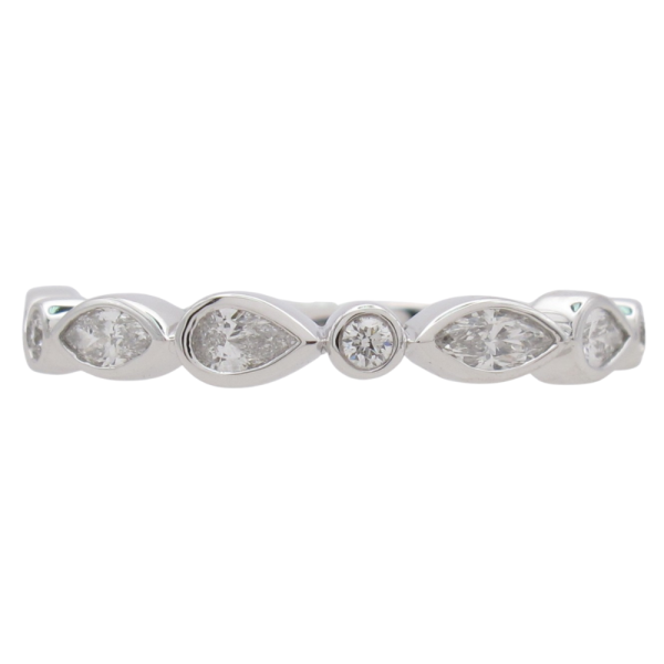 0.31ctw Fancy Diamond Bezel Band Ring 14K Gold