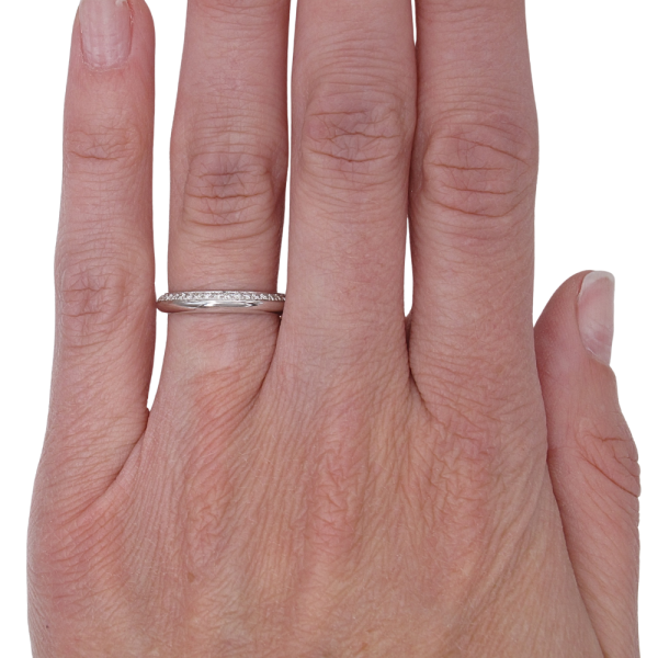 0.32ctw Diamond Half Pave Eternity Band Ring 14K Gold worn