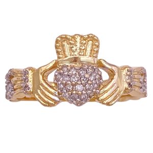 0.34ctw Diamond Celtic Claddagh Ring 14K Gold