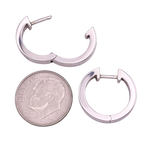 0.36ctw Diamond Hoop Earrings 14K White Gold size