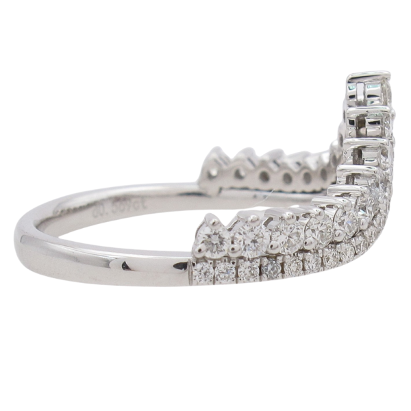 0.56ctw Diamond Double Chevron Band Ring 14K Gold side