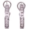 1.12ctw Diamond Hoop Earrings 14K White Gold Omega Back front