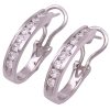1.12ctw Diamond Hoop Earrings 14K White Gold Omega Back side