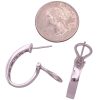 1.12ctw Diamond Hoop Earrings 14K White Gold Omega Back size