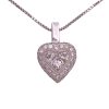 1.15ctw Fancy Cut Diamond Heart Necklace 14K & 18K Gold close up