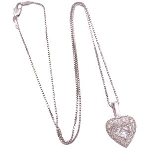 1.15ctw Fancy Cut Diamond Heart Necklace 14K & 18K Gold full