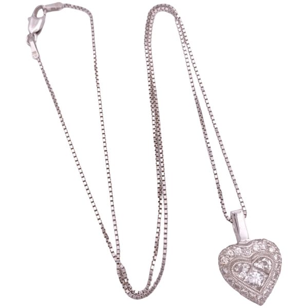 1.15ctw Fancy Cut Diamond Heart Necklace 14K & 18K Gold full