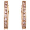 1.17ctw Diamond Hoop Earrings 14K Yellow Gold Top Light Brown Champagne