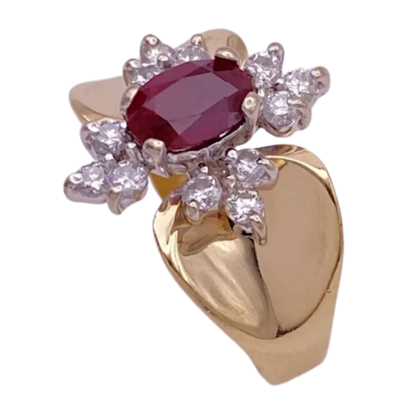 1.46ctw Natural Ruby & Diamond Ring 14K (2)
