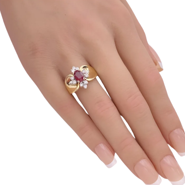 1.46ctw Natural Ruby & Diamond Ring 14K (4)
