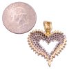 1.50ctw Diamond Heart Pendant 14K Two-Tone Gold back and size