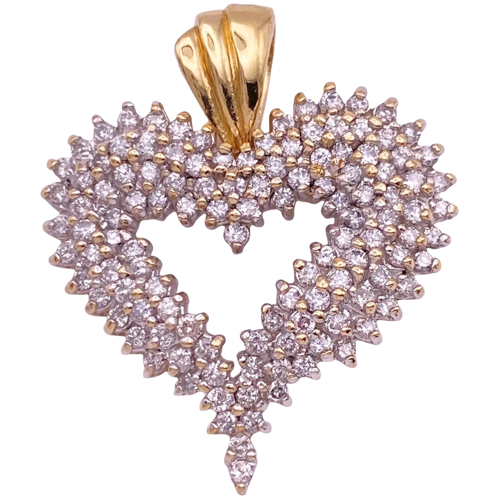 1.50ctw Diamond Heart Pendant 14K Two-Tone