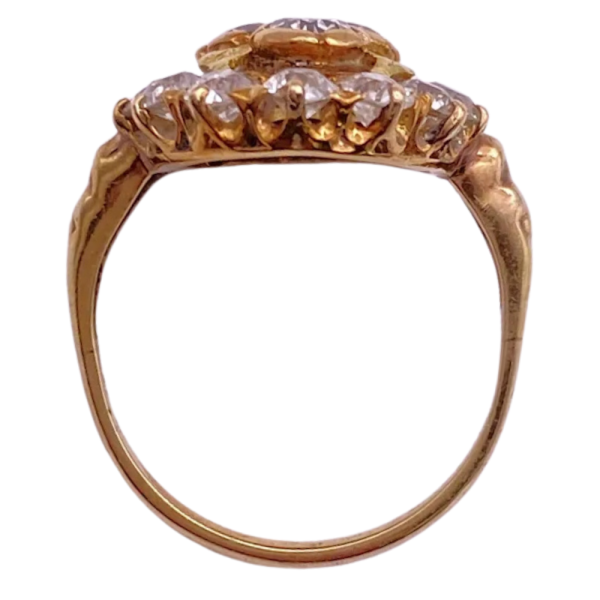 1.59ctw Victorian Diamond Floral Ring 14K