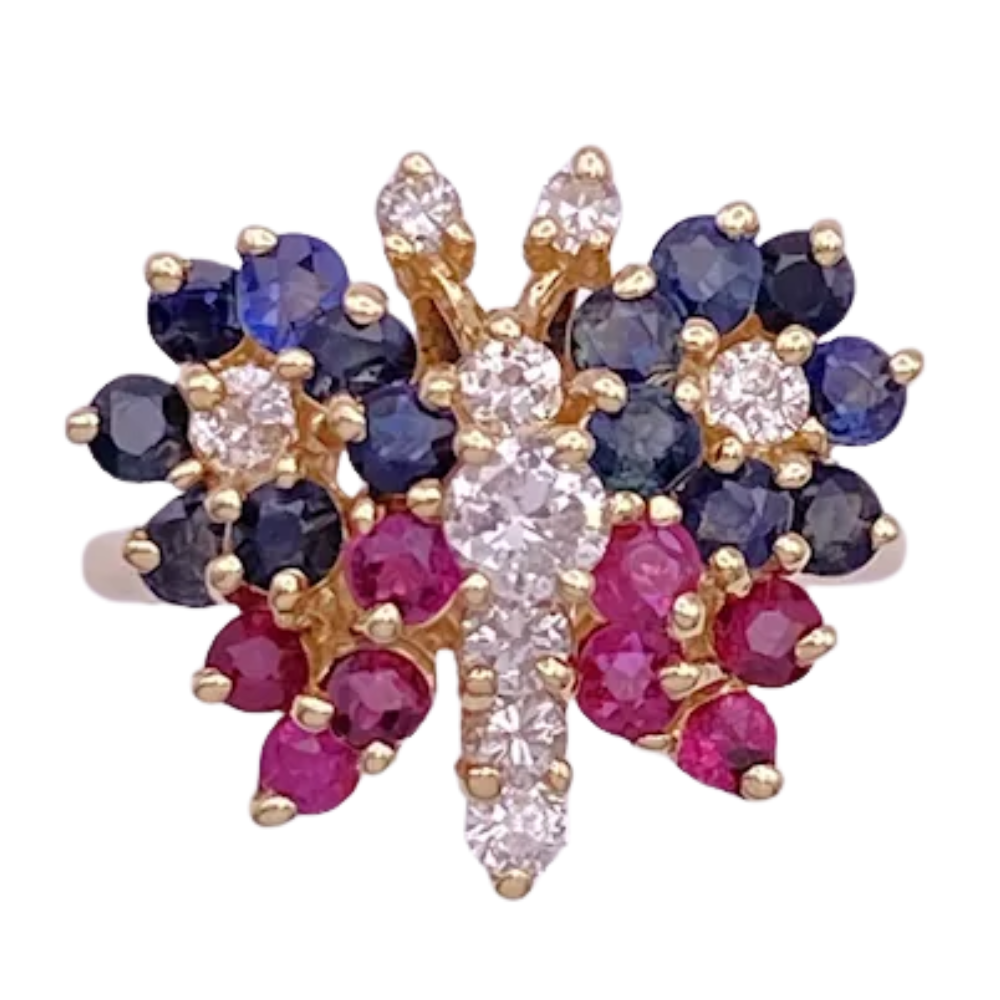 1.77ctw Jeweled Butterfly ring 14K