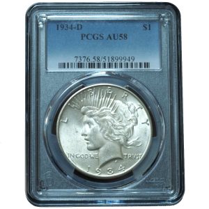 1934-D Peace Dollar AU58 PCGS