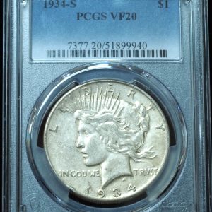 1934-S Peace Dollar VF20 PCGS