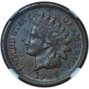 1909-S Indian Head Penny AU Details NGC