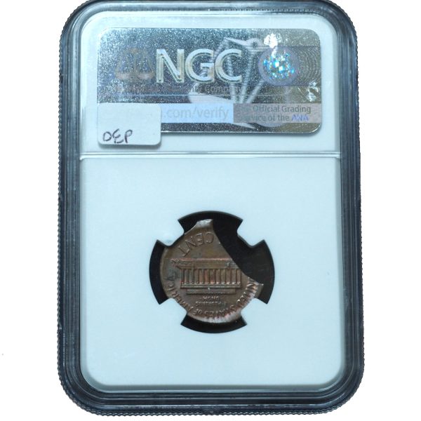 1981-D Lincoln Memorial Penny Broad Struck Double Curved Clip Errors MS64 BN NGC