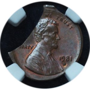 1981-D Lincoln Memorial Penny Broad Struck Double Curved Clip Errors MS64 BN NGC