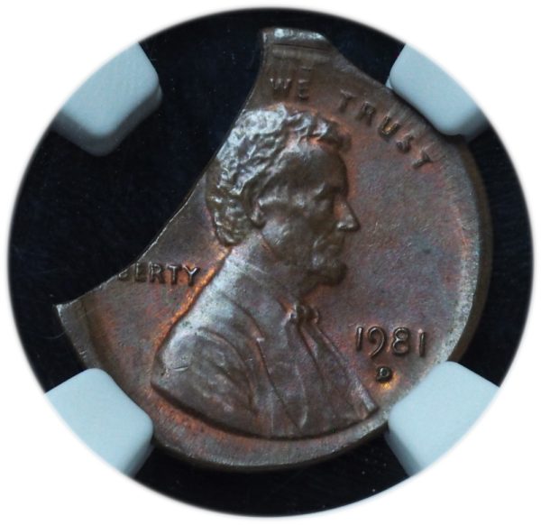 1981-D Lincoln Memorial Penny Broad Struck Double Curved Clip Errors MS64 BN NGC