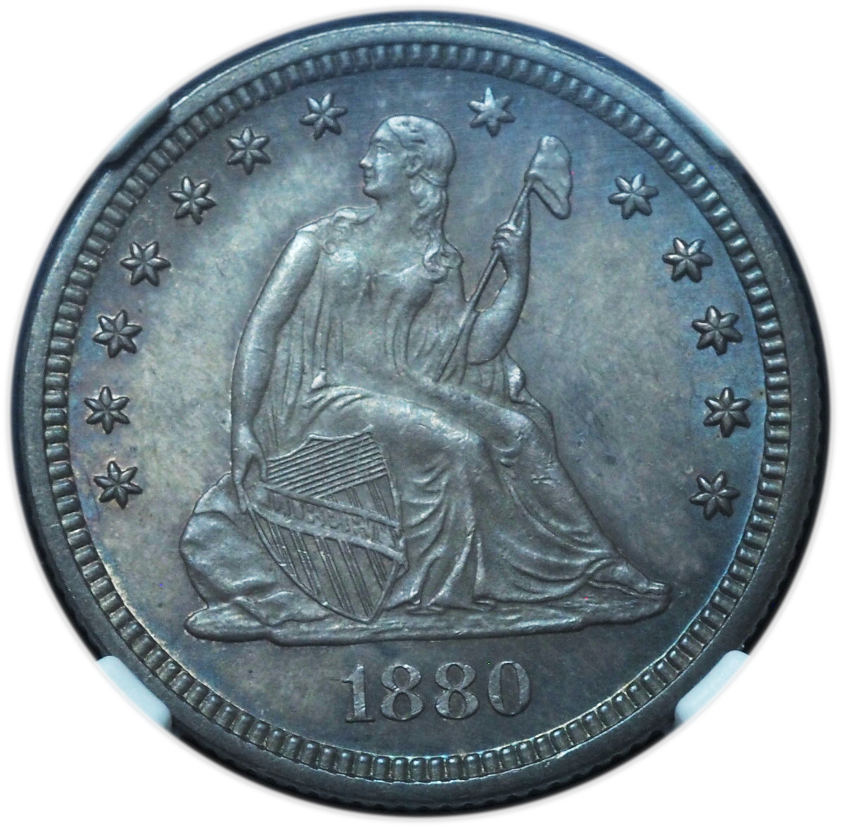 1880 Seated Liberty Quarter MS65 NGC & CAC